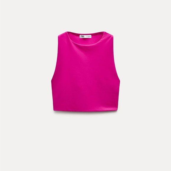 Zara Tops - NWT Zara Polyamide Crop Top in Magenta Size S